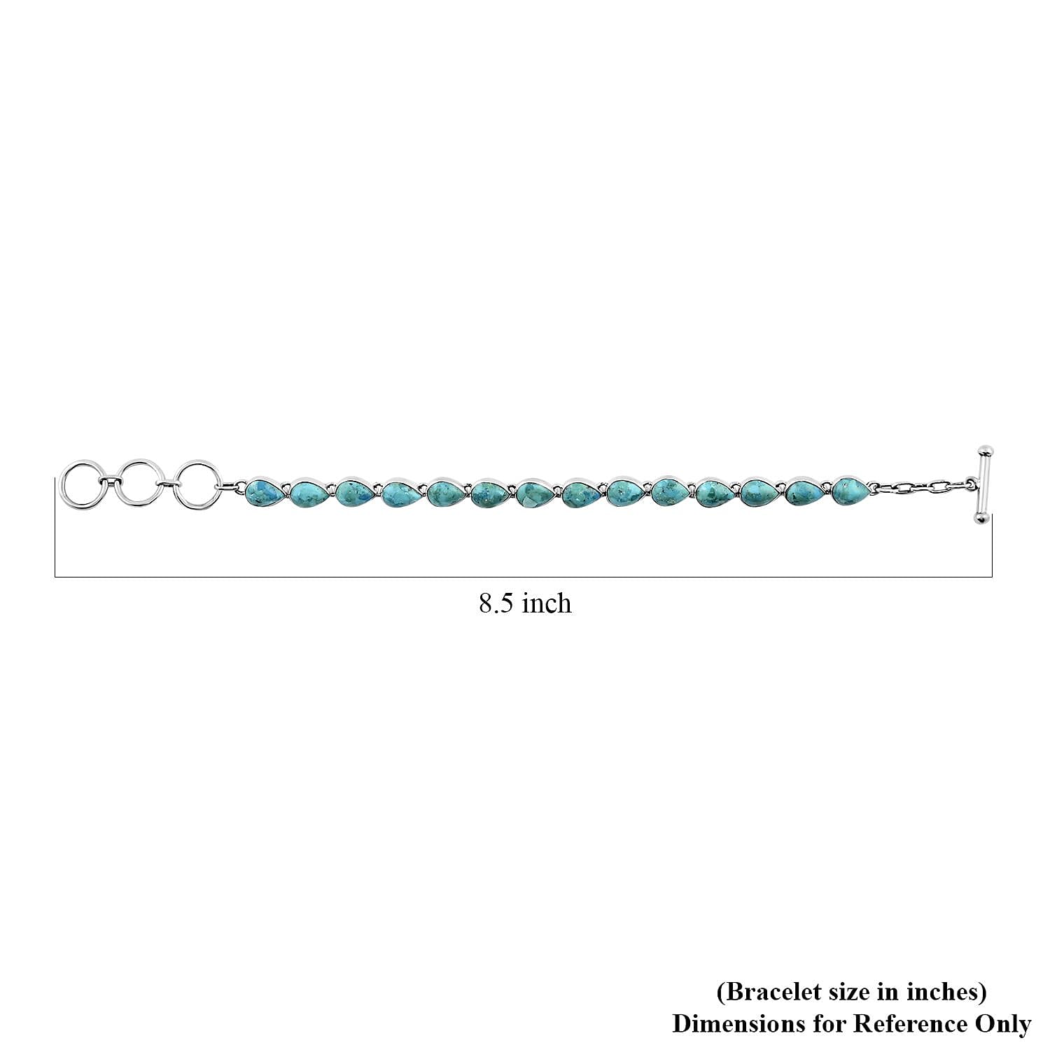 Santa Fe Style Kingman Turquoise Bracelet in Sterling Silver (7.50 In) 19.25 ctw