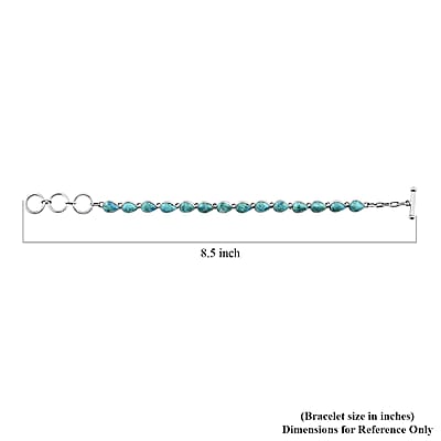 Santa Fe Style Kingman Turquoise Bracelet in Sterling Silver (7.50 In) 19.25 ctw