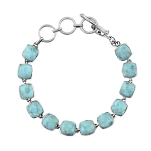 Santa Fe Style Kingman Turquoise Bracelet in Sterling Silver (7.50 In) 19.25 ctw