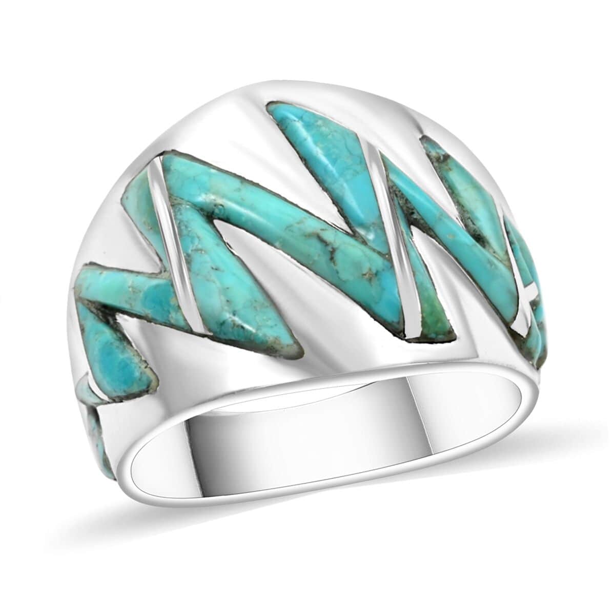 Santa Fe Style Turquoise Ring in Sterling Silver 2.30 ctw image number 0