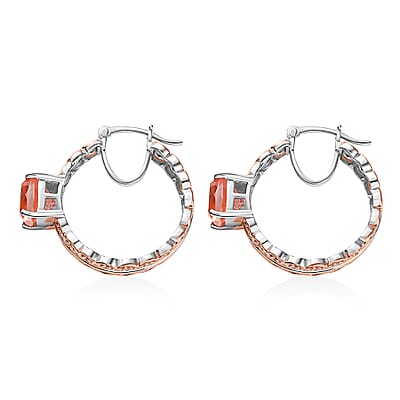 Karis Morganique Quartz (Triplet) 5.15 ctw Hoop Earrings in 18K Rose Gold Plated