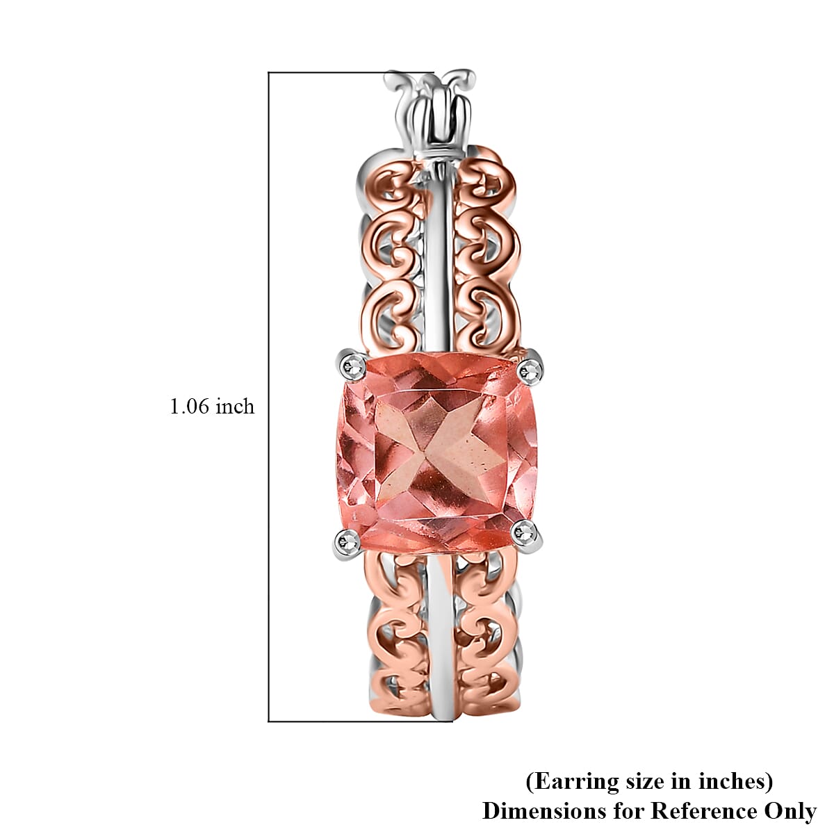 Karis Morganique Quartz (Triplet) 5.15 ctw Hoop Earrings in 18K Rose Gold Plated