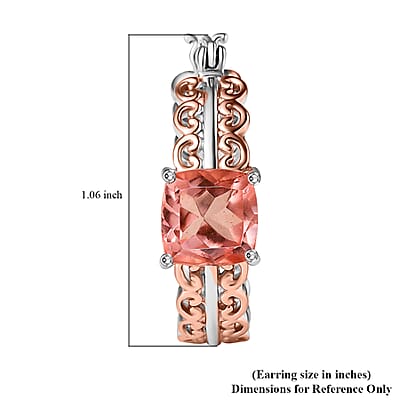 Karis Morganique Quartz (Triplet) 5.15 ctw Hoop Earrings in 18K Rose Gold Plated