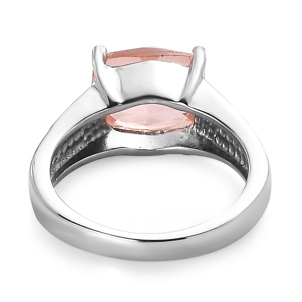 Morganique Quartz (Triplet) 3.50 ctw Solitaire Ring in Stainless Steel (Size 10.0) image number 4