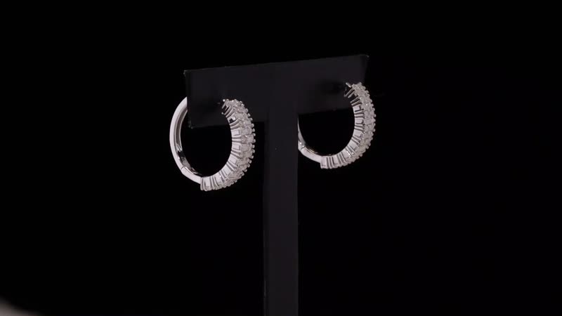 Doorbuster Moissanite 2.50 ctw Hoop Earrings in Rhodium Over Sterling Silver