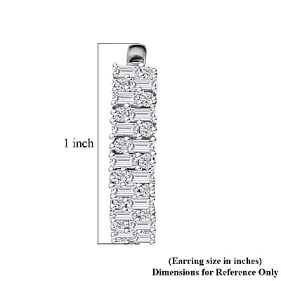 D'Joy Moissanite 2.50 ctw Art Deco Hoop Earrings in Rhodium Over Sterling Silver
