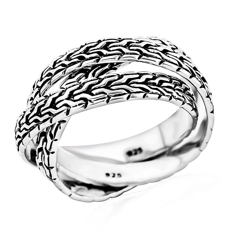 Bali Legacy Sterling Silver Tulang Naga Ring (Size 10.0) 7.53 Grams