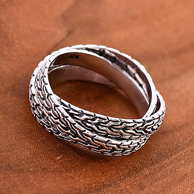 Bali Legacy Sterling Silver Tulang Naga Ring (Size 10.0) 7.53 Grams