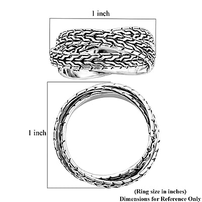 Bali Legacy Sterling Silver Tulang Naga Ring (Size 10.0) 7.53 Grams