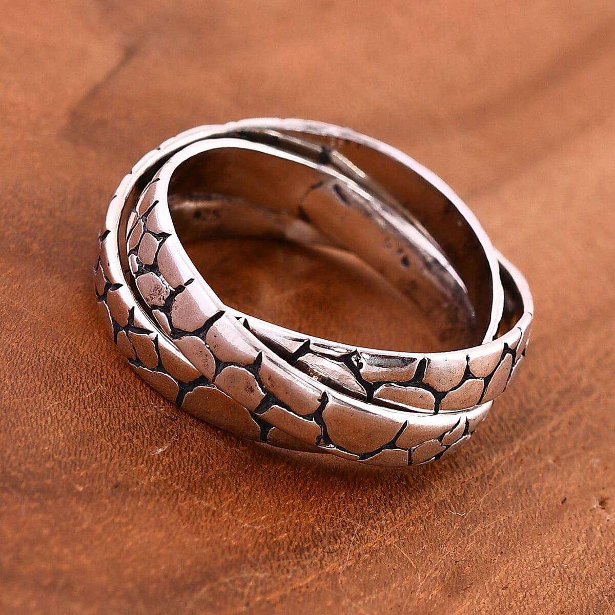 Bali Legacy Sterling Silver Pebble Ring (Size 5.0) 6.68 Grams image number 1