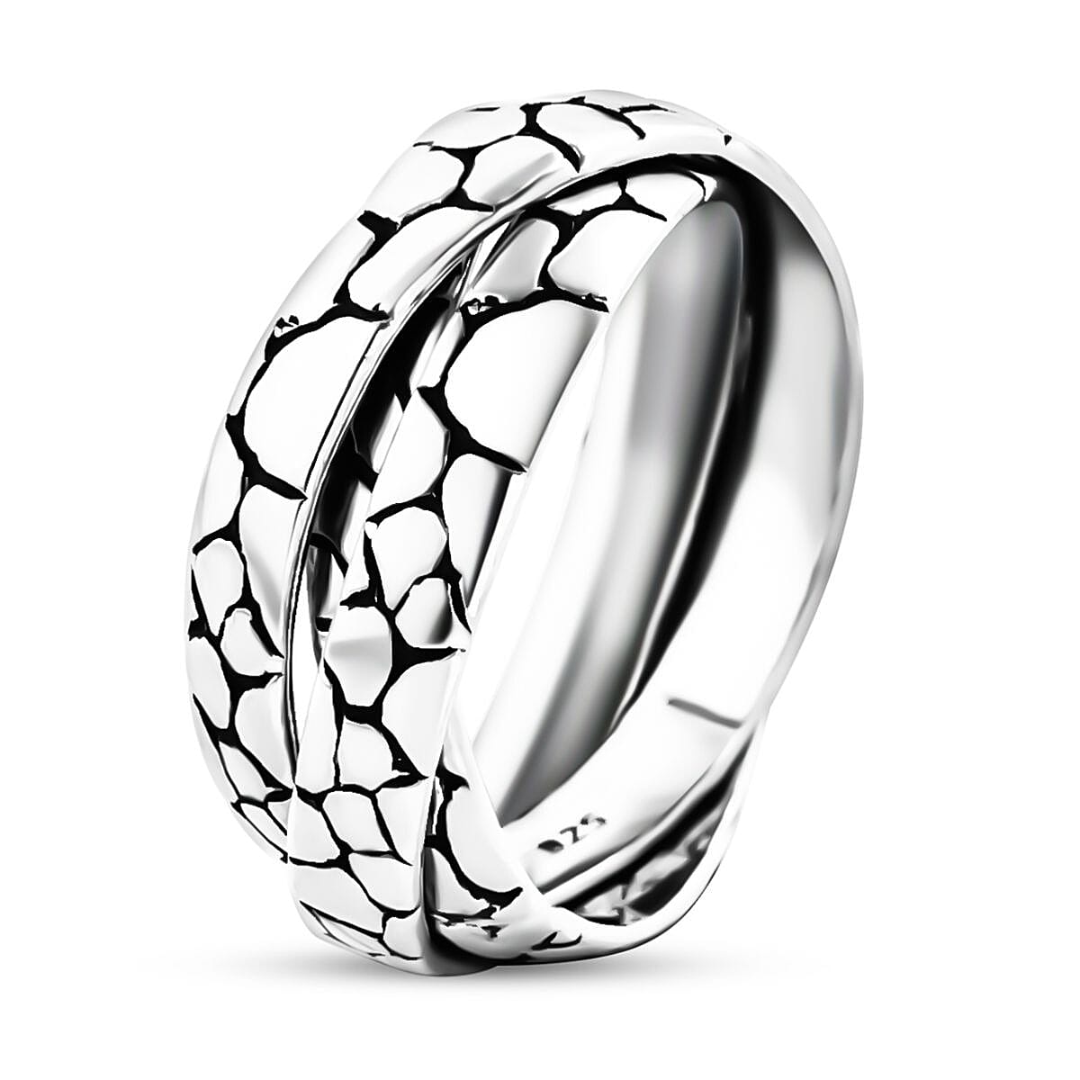 Bali Legacy Sterling Silver Pebble Ring (Size 5.0) 6.68 Grams image number 3