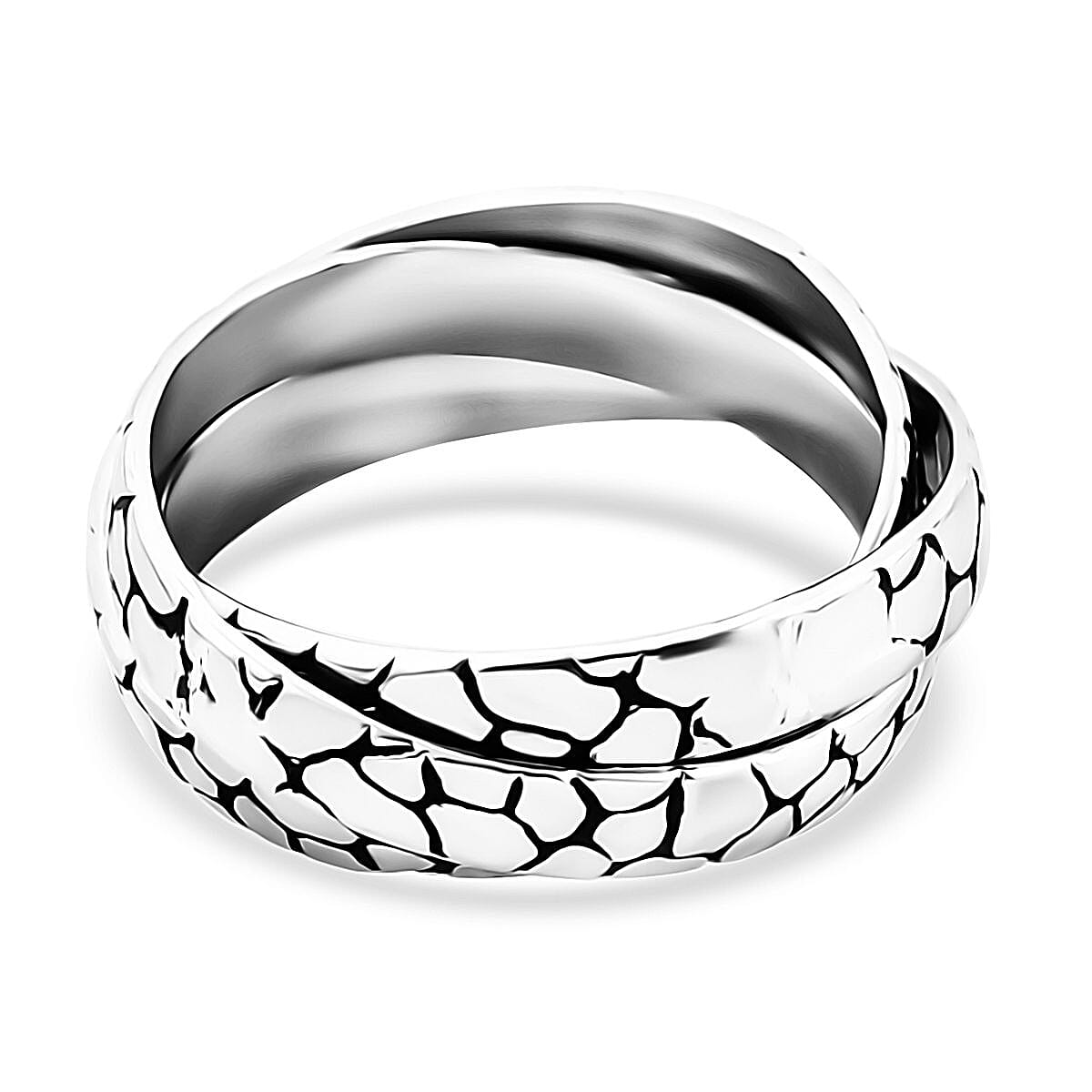 Bali Legacy Sterling Silver Pebble Ring (Size 5.0) 6.68 Grams image number 4