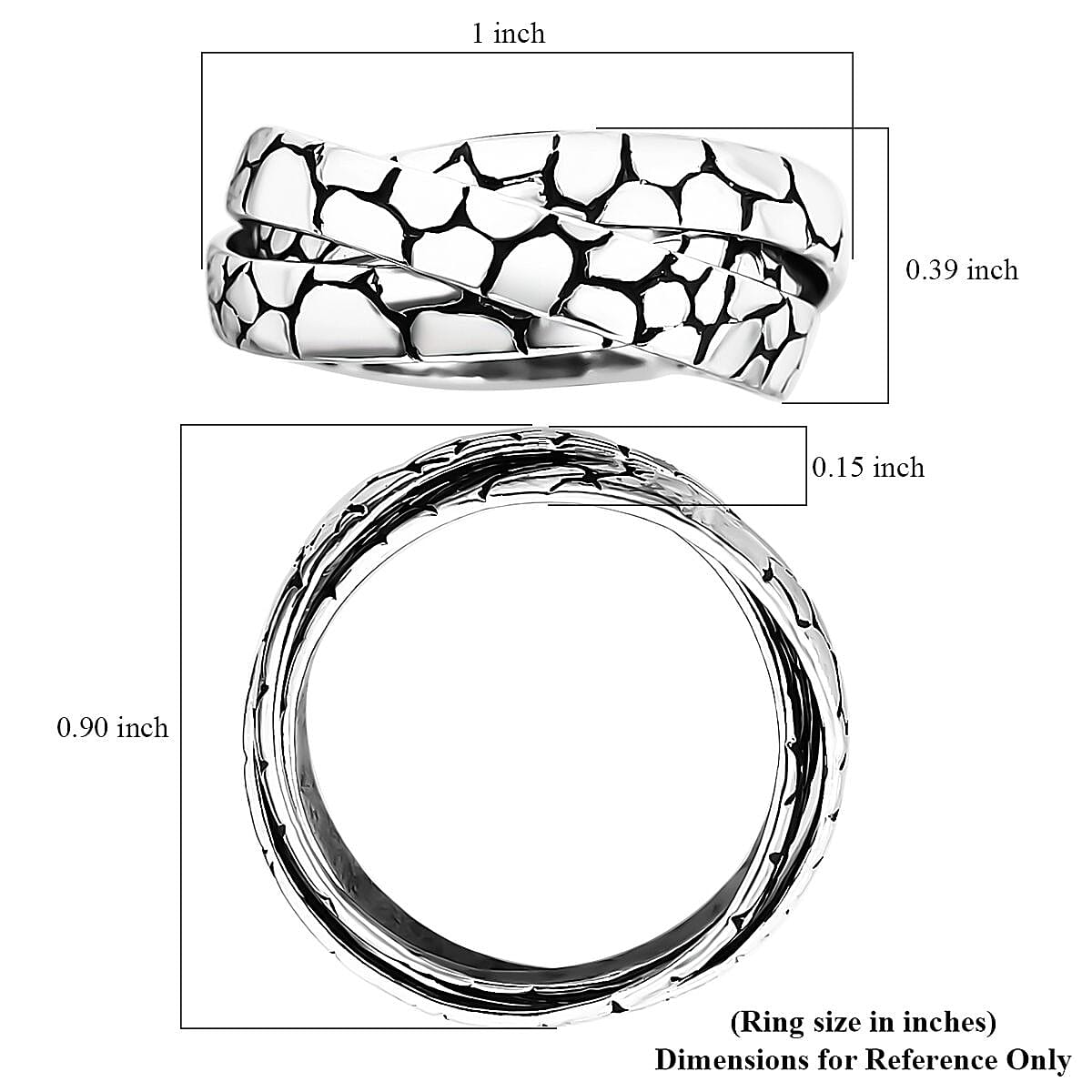 Bali Legacy Sterling Silver Pebble Ring (Size 5.0) 6.68 Grams image number 5