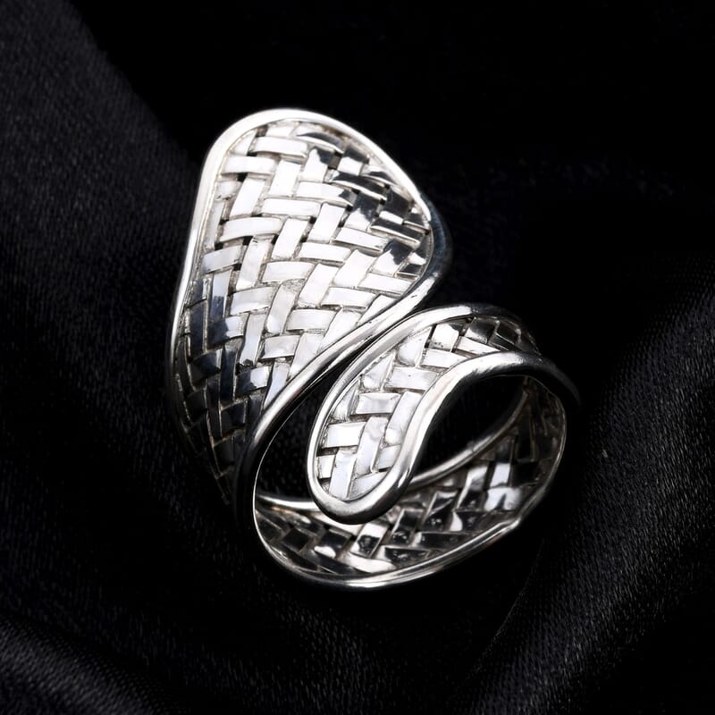 Bali Legacy Sterling Silver Bypass Ring (Size 10.0) 6.27 Grams