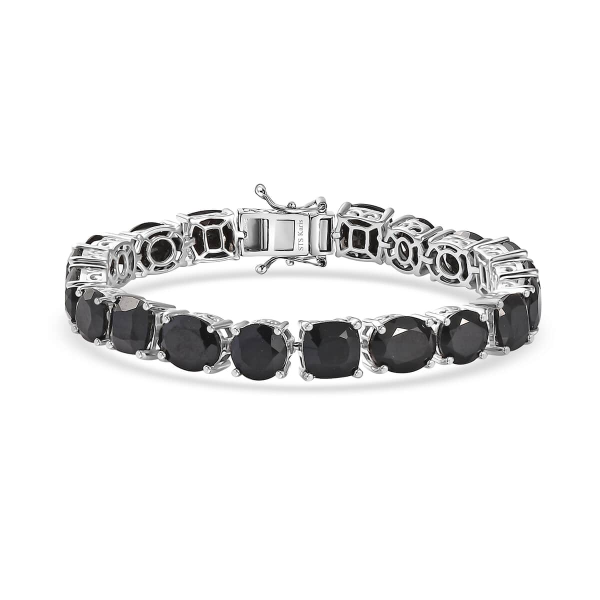 Karis Thai Black Spinel 56.25 ctw Bracelet in Platinum Bond (7.25 In) image number 0