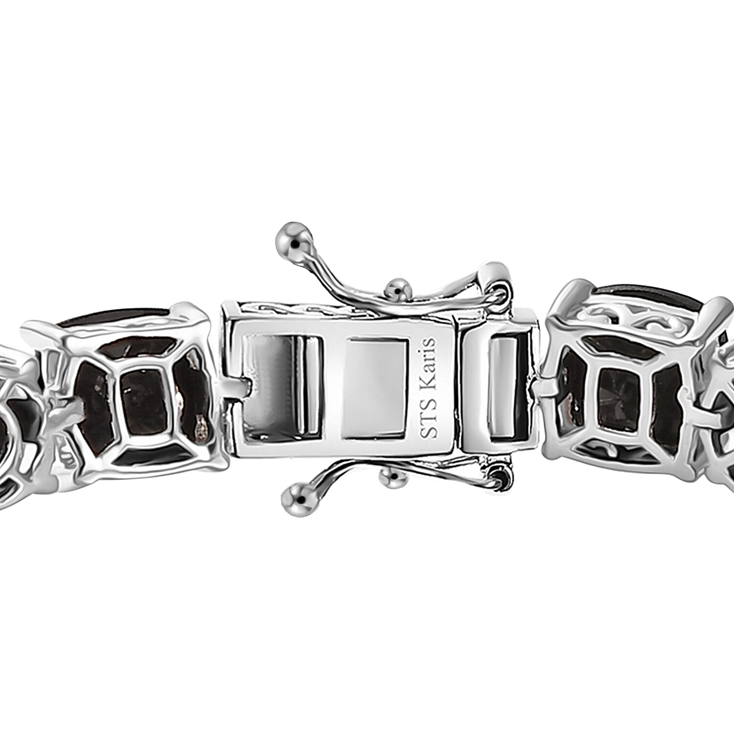 Karis Thai Black Spinel 56.25 ctw Bracelet in Platinum Bond (7.25 In)