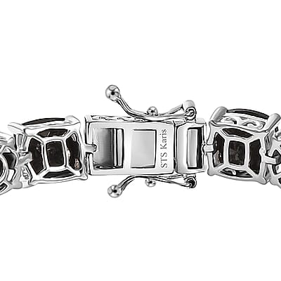 Karis Thai Black Spinel 56.25 ctw Bracelet in Platinum Bond (7.25 In)