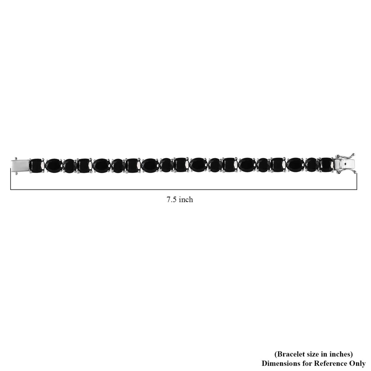 Karis Thai Black Spinel 56.25 ctw Bracelet in Platinum Bond (7.25 In) image number 2