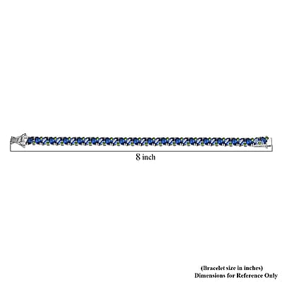 Kashmir Kyanite and Chrome Diopside Sea Waves Bracelet in Rhodium Over Sterling Silver (7.25 In) 23.70 ctw