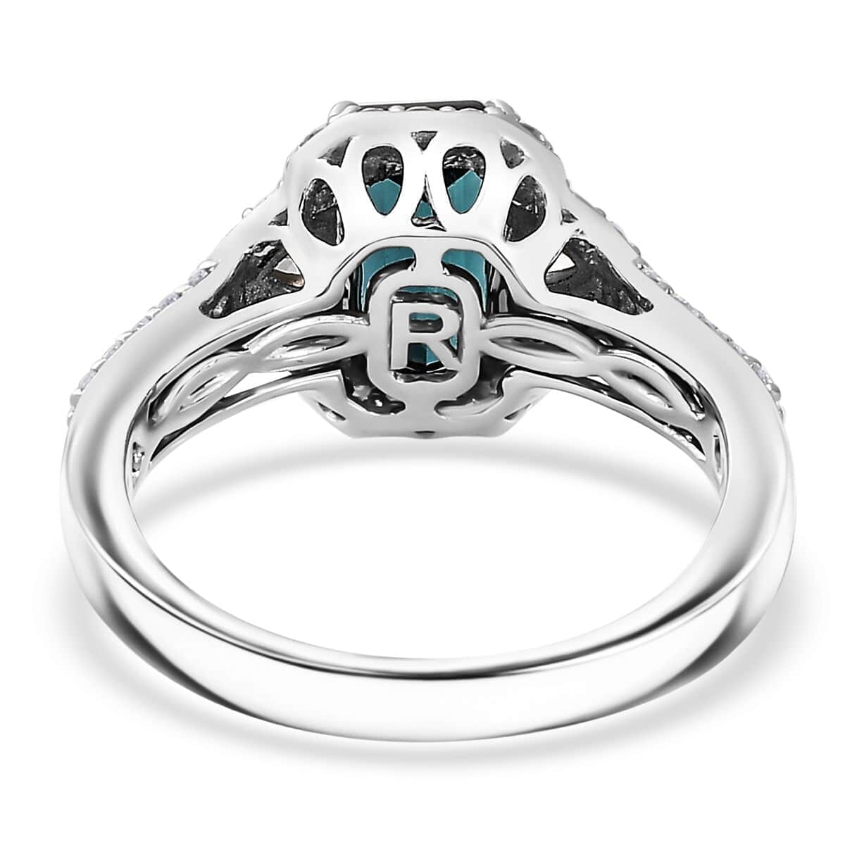 Certified & Appraised Rhapsody 950 Platinum AAAA Monte Belo Indicolite, Diamond (E-F, VS) (0.73 cts) Ring (Size 6.0) (7.45 g) 2.61 ctw image number 4