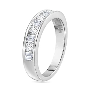 Simulated Diamond 1.92 ctw Ring in Rhodium Over Sterling Silver (Size 6.5)
