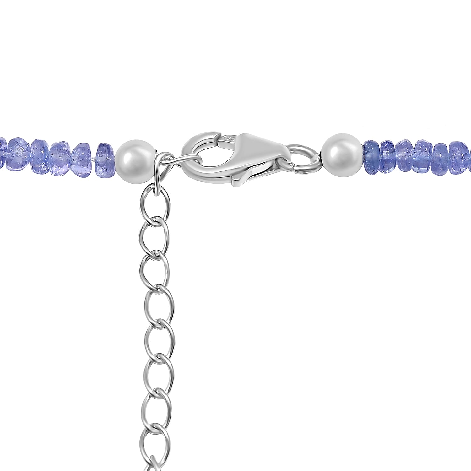 AAA Tanzanite Beaded Necklace 18-20 Inches in Rhodium Over Sterling Silver 83.00 ctw