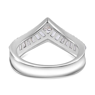 Simulated Diamond 1.54 ctw Ring in Rhodium Over Sterling Silver (Size 9)