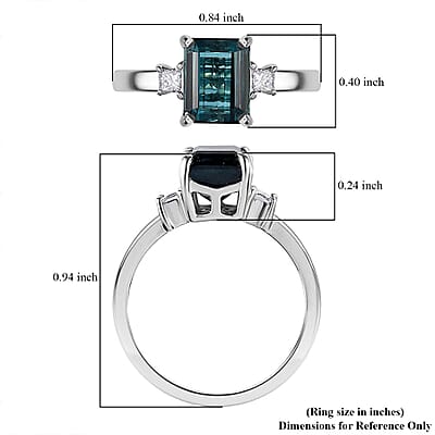 Certified & Appraised Rhapsody AAAA Monte Belo Indicolite and E-F VS Diamond 2.80 ctw Ring in 950 Platinum (Size 6.0) 5.55 Grams