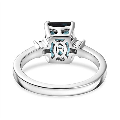 Rhapsody AAAA Monte Belo Indicolite and E-F VS Diamond 2.80 ctw Ring in 950 Platinum (Size 8.0) 5.55 Grams