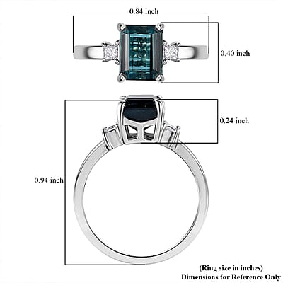 Rhapsody AAAA Monte Belo Indicolite and E-F VS Diamond 2.80 ctw Ring in 950 Platinum (Size 8.0) 5.55 Grams
