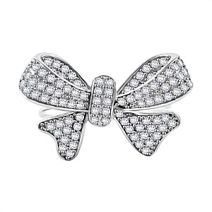 Simulated Diamond 1.48 ctw Ring in Rhodium Over Sterling Silver (Size 11.5)