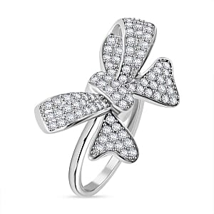 Simulated Diamond 1.48 ctw Ring in Rhodium Over Sterling Silver (Size 11.5)