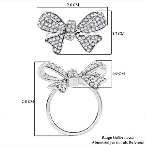 Simulated Diamond 1.48 ctw Ring in Rhodium Over Sterling Silver (Size 11.5)