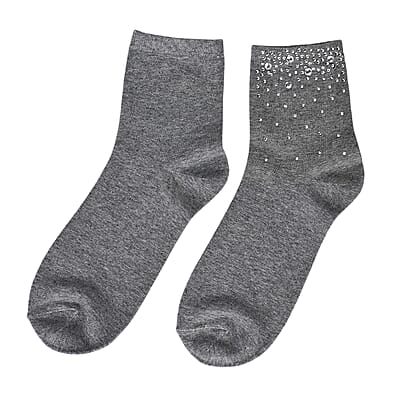 Set of 5 Pairs Crystal Ankle Sock - Multi Color