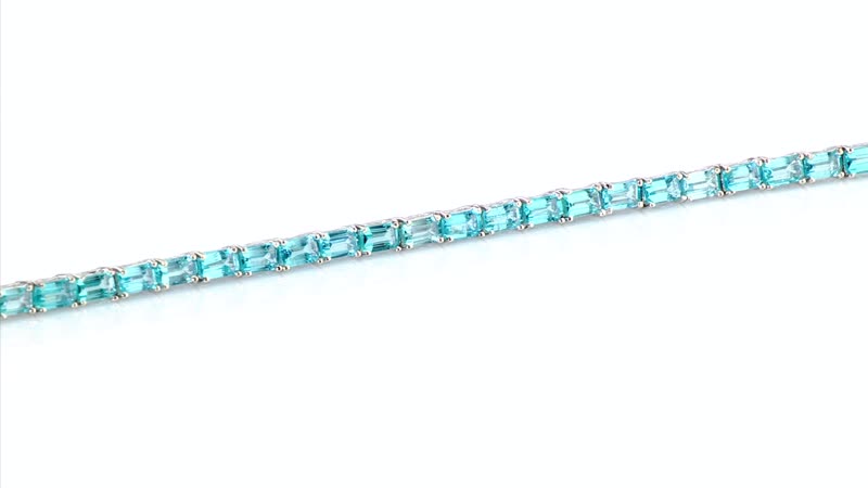 Doorbuster Betroka Blue Apatite Tennis Bracelet in Rhodium Over Sterling Silver (6.50 In) 9.00 ctw