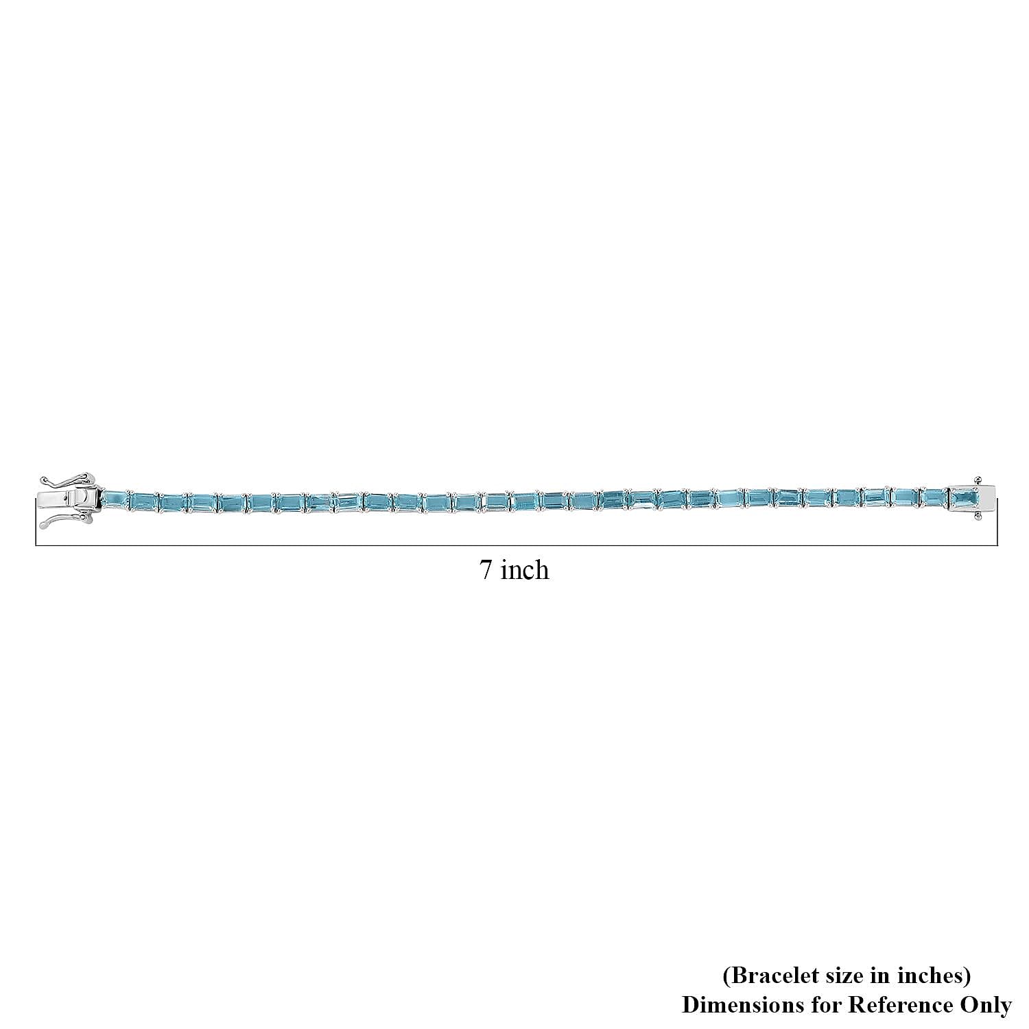 D'Joy Betroka Blue Apatite 9.00 ctw Tennis Bracelet in Rhodium Over Sterling Silver (6.50 In)