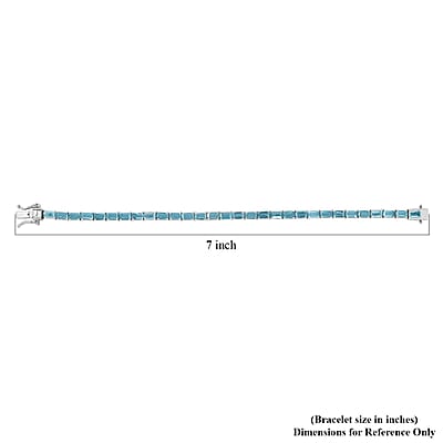 D'Joy Betroka Blue Apatite 9.00 ctw Tennis Bracelet in Rhodium Over Sterling Silver (6.50 In)