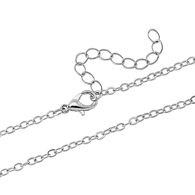 Freshwater Pearl and Multi Gemstone 1.20 ctw Seven Chakra Cross Pendant Necklace in Silvertone 20-22 Inches