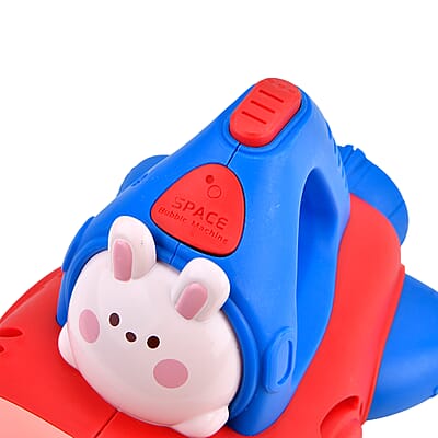 Red Rechargeable Bubble Gun with 6 Holes with Cute Cartoon Figure (500 mAh)