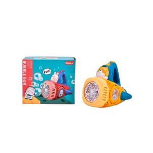 Yellow Rechargeable Bubble Gun with 6 Holes with Cute Cartoon Figure (500 mAh)