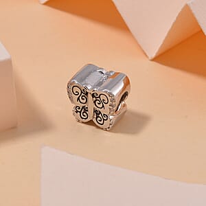 Simulated Diamond Butterfly Charm in Rhodium Over Sterling Silver 0.07 ctw