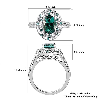 Certified & Appraised Rhapsody AAAA Pirineu Lagoon Tourmaline, Paraiba Tourmaline and E-F VS Diamond 2.62 ctw Ring in 950 Platinum (Size 10.0) 7.80 Grams