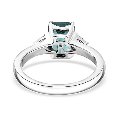 Certified & Appraised Rhapsody AAAA Pirineu Lagoon Tourmaline and E-F VS Diamond 2.47 ctw Ring in 950 Platinum (Size 10.0) 7.80 Grams