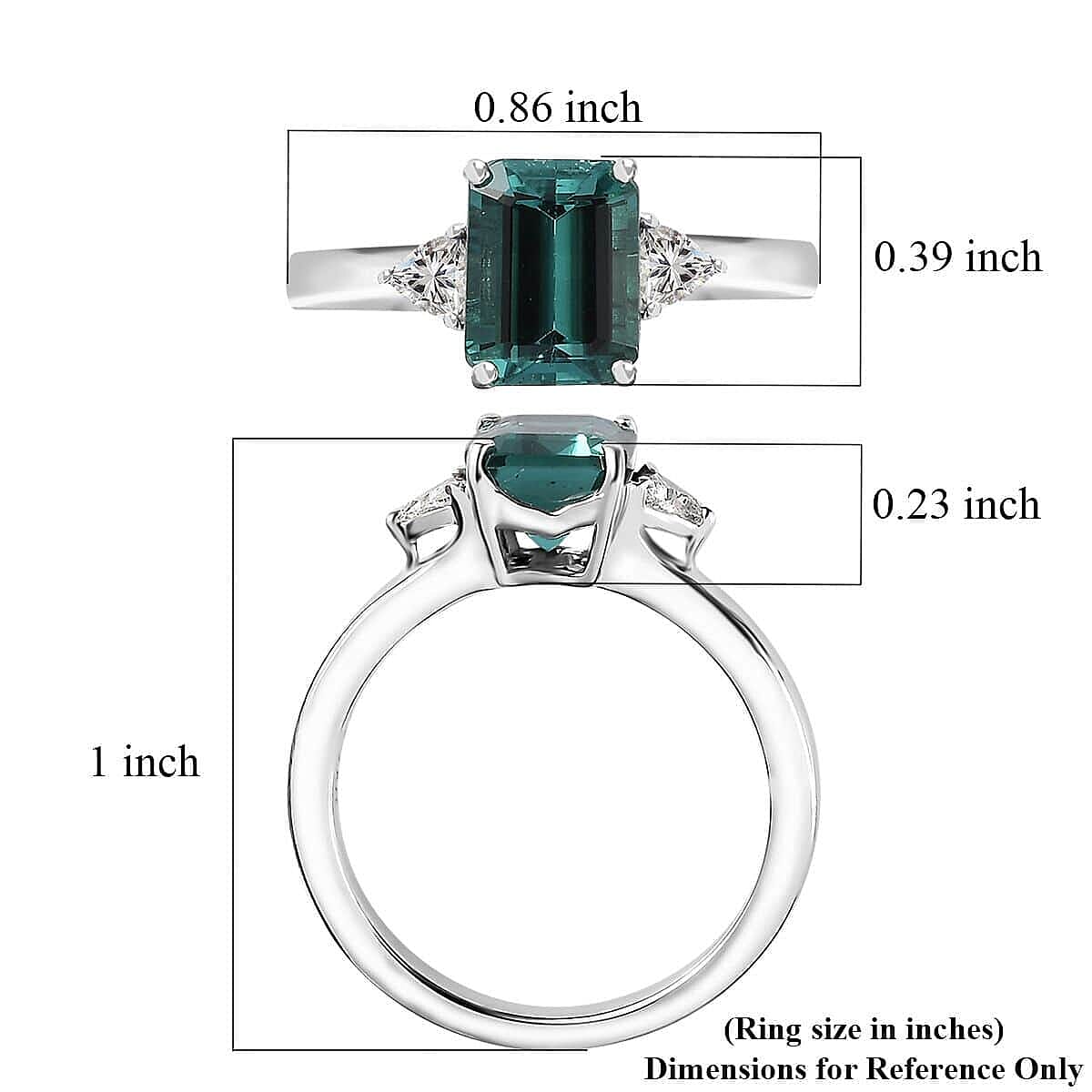 Certified & Appraised Rhapsody AAAA Pirineu Lagoon Tourmaline and E-F VS Diamond 2.47 ctw Ring in 950 Platinum (Size 10.0) 7.80 Grams