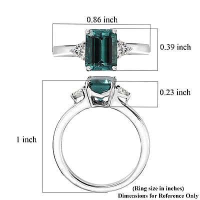 Certified & Appraised Rhapsody AAAA Pirineu Lagoon Tourmaline and E-F VS Diamond 2.47 ctw Ring in 950 Platinum (Size 10.0) 7.80 Grams