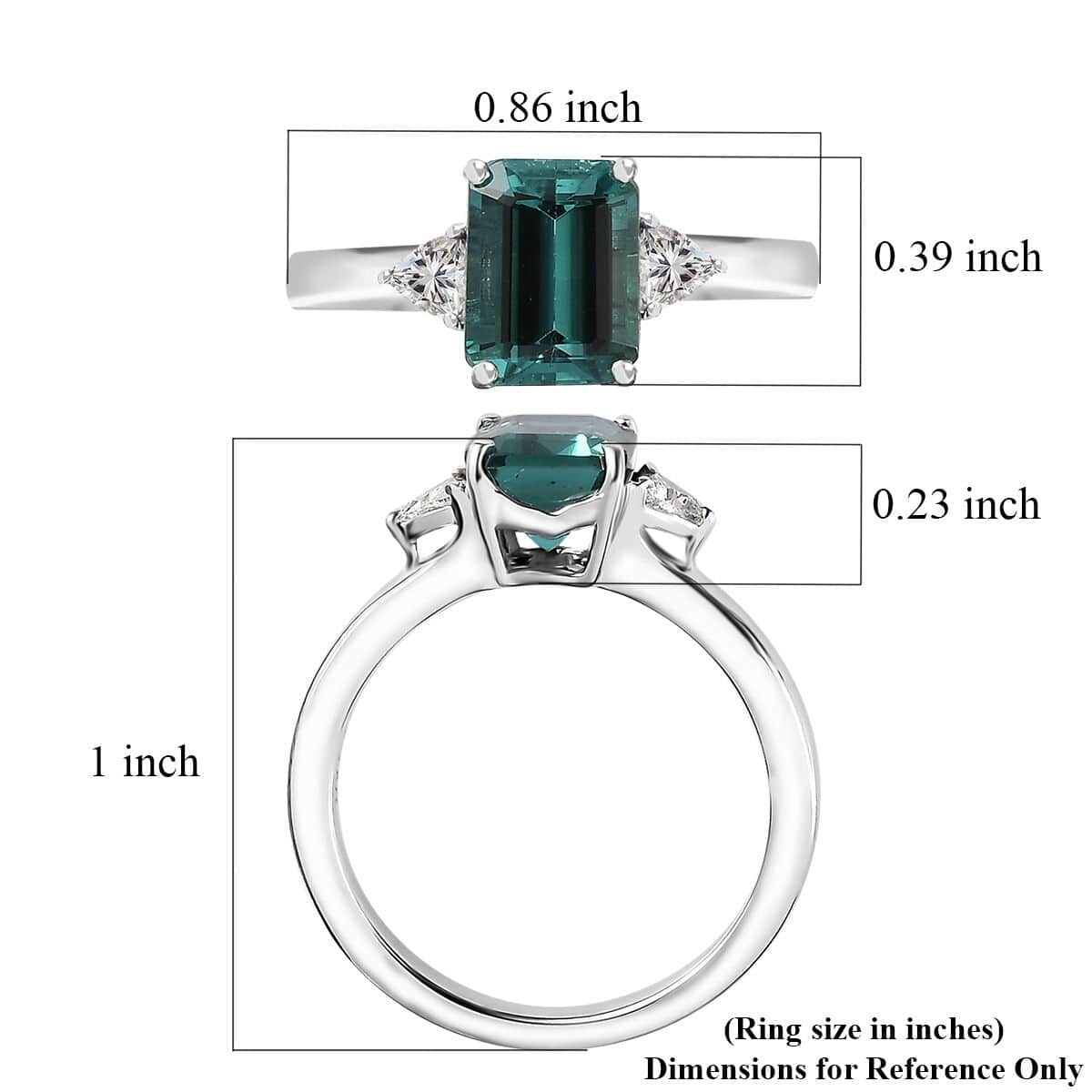 Certified & Appraised Rhapsody 950 Platinum AAAA Pirineu Lagoon Tourmaline, Diamond (E-F, VS) (0.20 cts) Ring (Size 6.0) (7.80 g) 2.47 ctw image number 5
