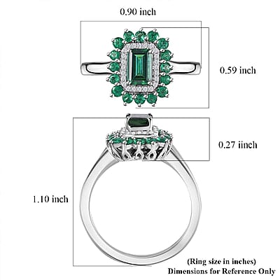 Certified & Appraised Rhapsody AAAA Pirineu Lagoon Tourmaline, Boyaca Colombian Emerald and E-F VS Diamond 1.43 ctw Double Halo Ring in 950 Platinum (Size 10.0) 7.10 Grams