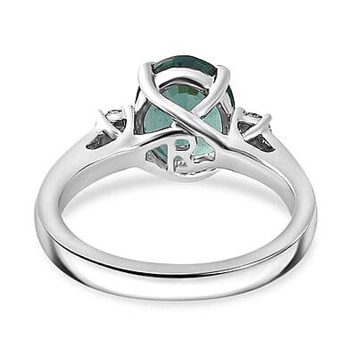 Certified & Appraised Rhapsody AAAA Pirineu Lagoon Tourmaline and E-E VS Diamond 2.90 ctw Ring in 950 Platinum (Size 10.0) 6.95 Grams