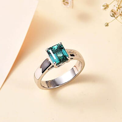 Certified & Appraised Rhapsody AAAA Pirineu Lagoon Tourmaline 2.62 ctw Solitaire Ring in 950 Platinum (Size 10.0) 8 Grams