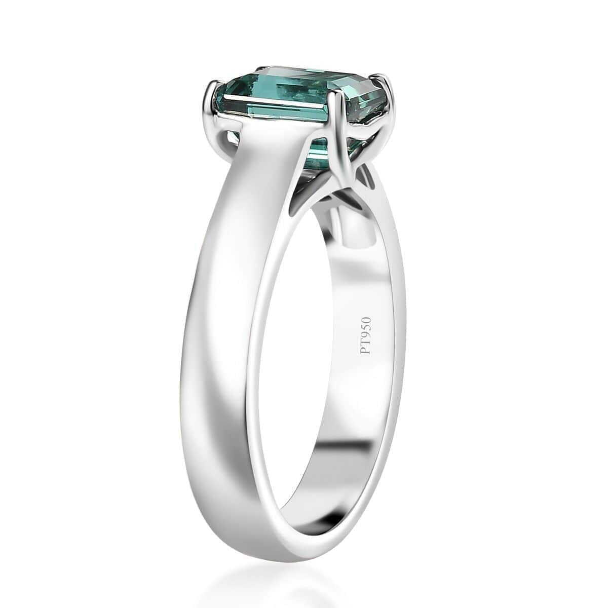 Certified & Appraised Rhapsody AAAA Pirineu Lagoon Tourmaline 2.62 ctw Solitaire Ring in 950 Platinum (Size 10.0) 8 Grams image number 3